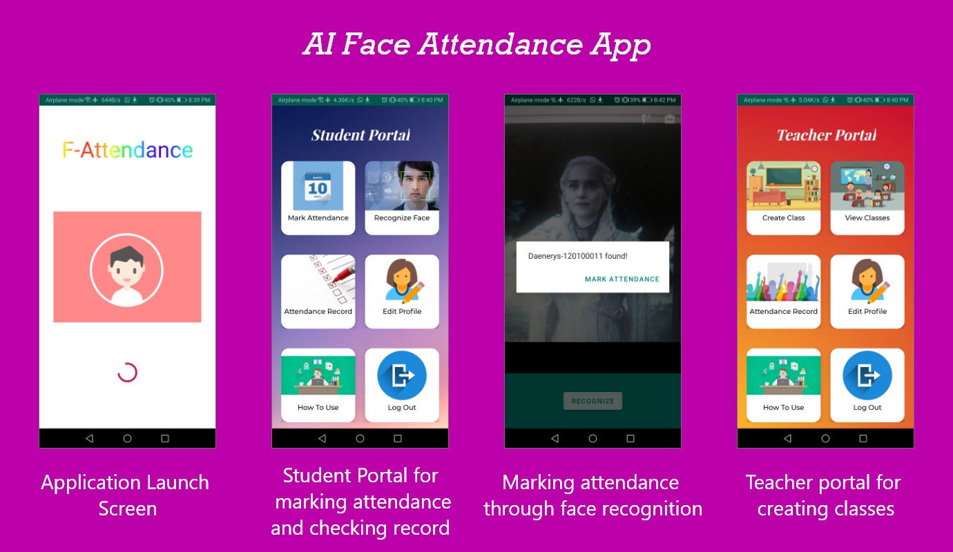 Image showing the F-Attendance application